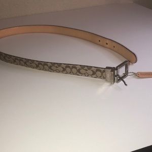 Women’s Coach classic monogram canvas leather belt